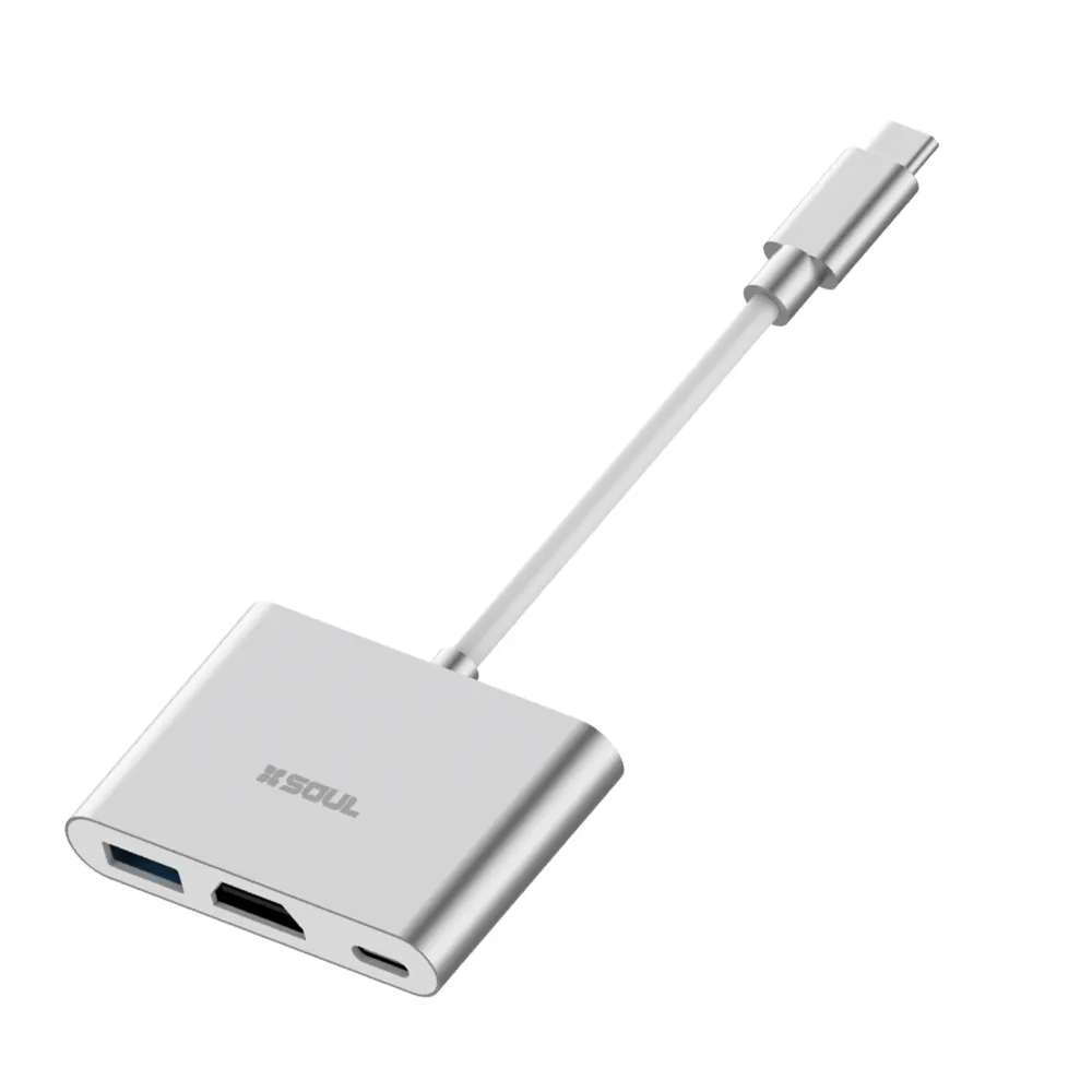 Adaptador 3 en 1 (USB C - USB C+USB A+HDMI)