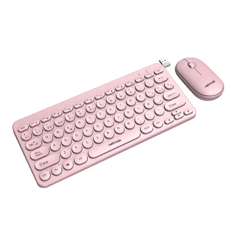 Combo inalámbrico, Teclado + Mouse Pink Netmak