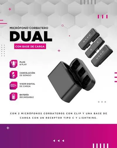 Microfono Morbatero DUAL con base de carga